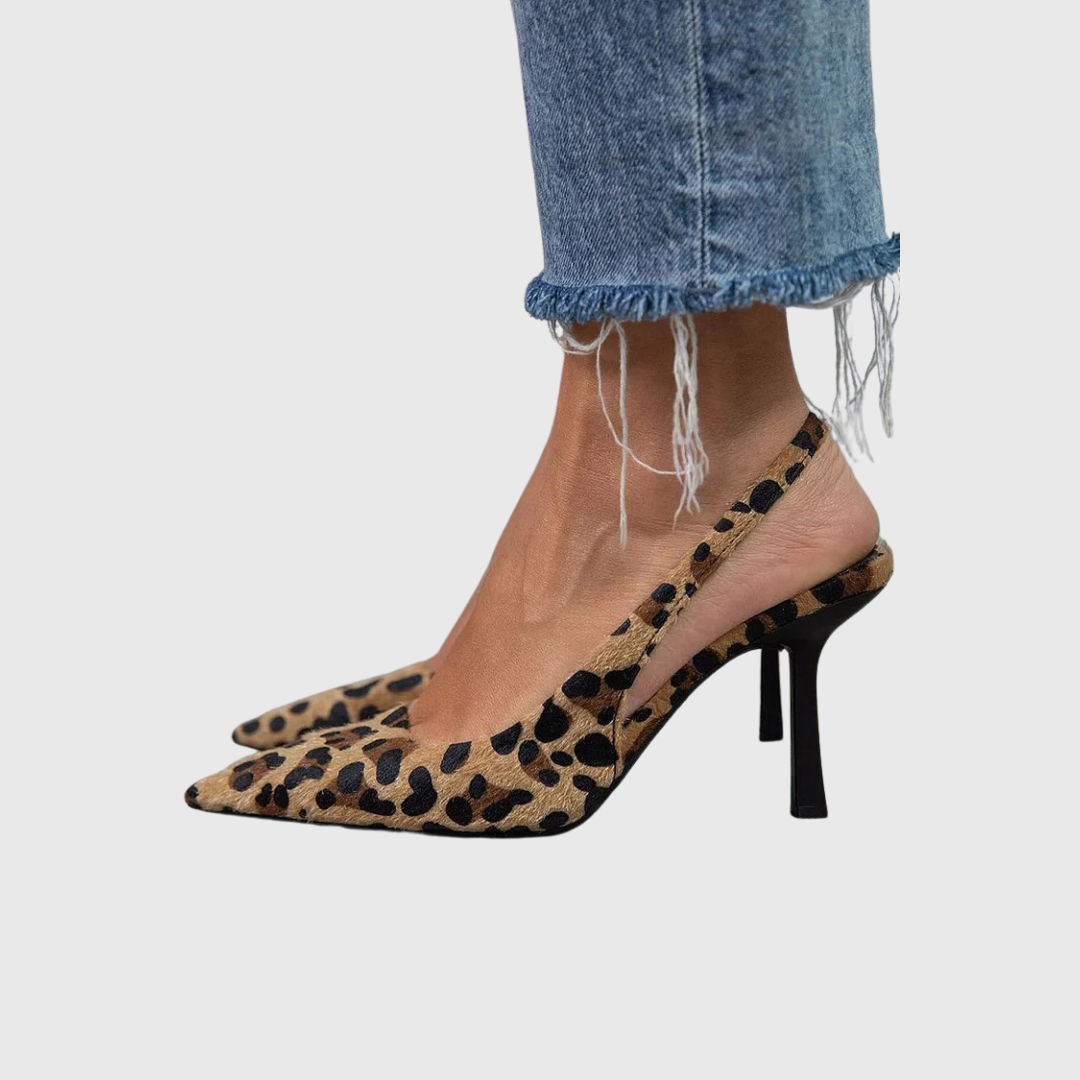 Aurélie | Slingback pumps met luipaardprint