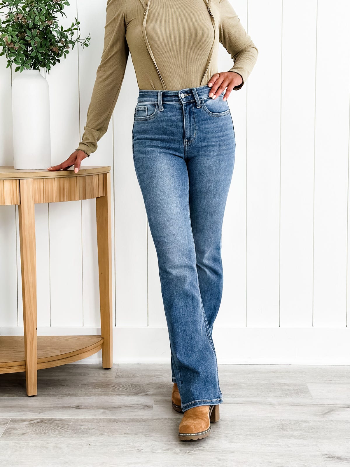 bootcut jeans met buikcontroleđź‘–