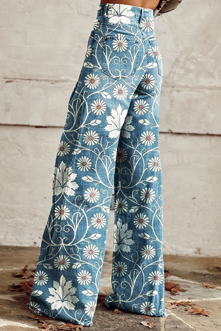 MARGHERITA | Elegante Boho-broek met bloemenpatroon