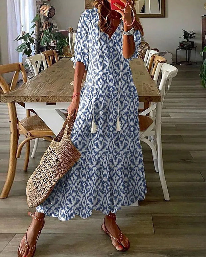Boho V-hals Zomerjurk voor Dames