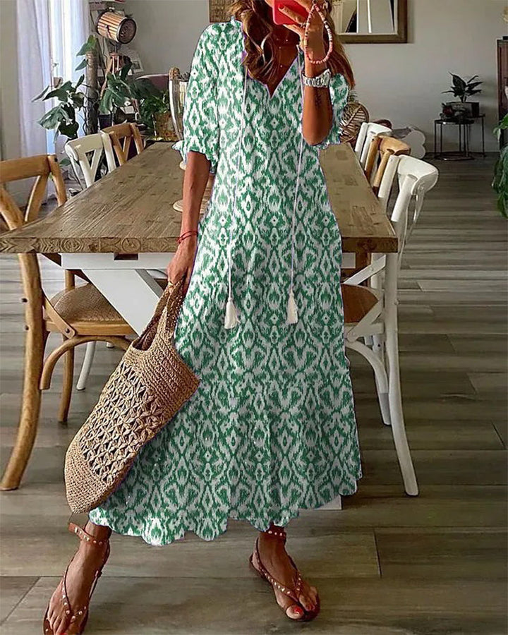 Boho V-hals Zomerjurk voor Dames