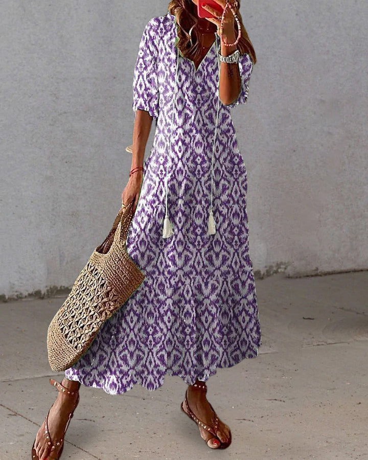Boho V-hals Zomerjurk voor Dames