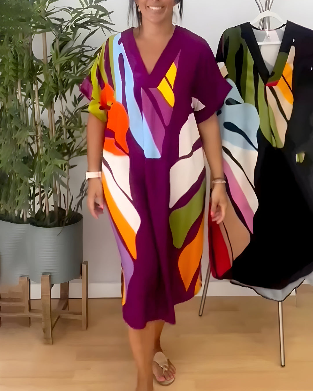 Rosaline™ - Gekleurde casual jurk