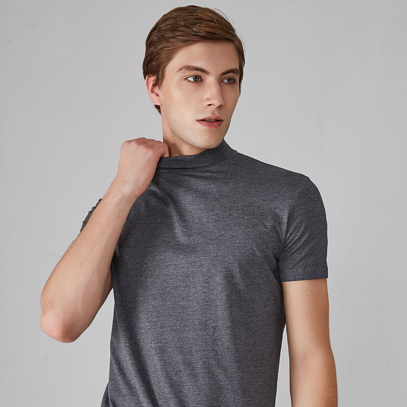 👕Heren slim-fit T-shirt met hoge hals