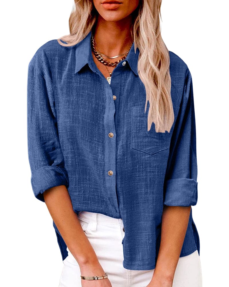 Stella | Stijlvolle Katoen-Linnen Blouse