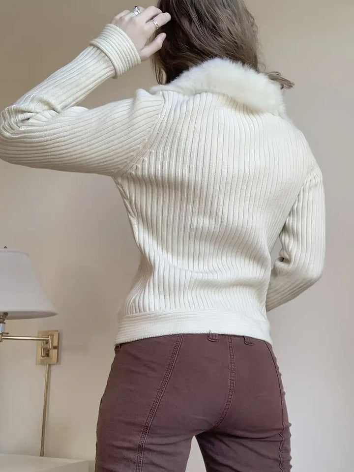 Aileen™  Getailleerd Vest met Bontkraag