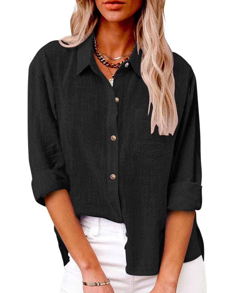 Stella | Stijlvolle Katoen-Linnen Blouse
