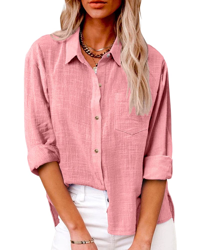 Stella | Stijlvolle Katoen-Linnen Blouse