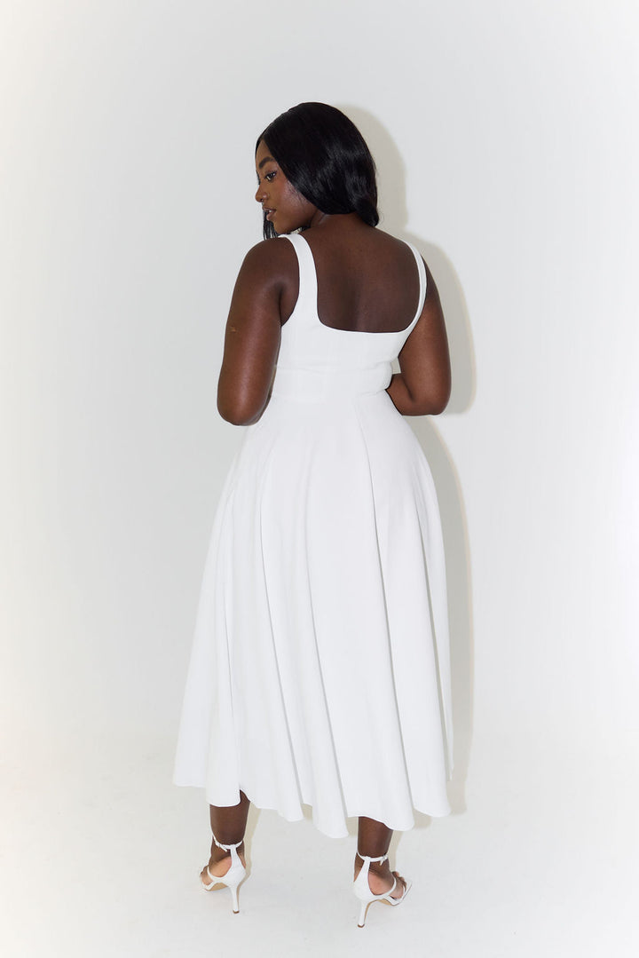 Paloma | Midi Jurk met Vierkante Hals