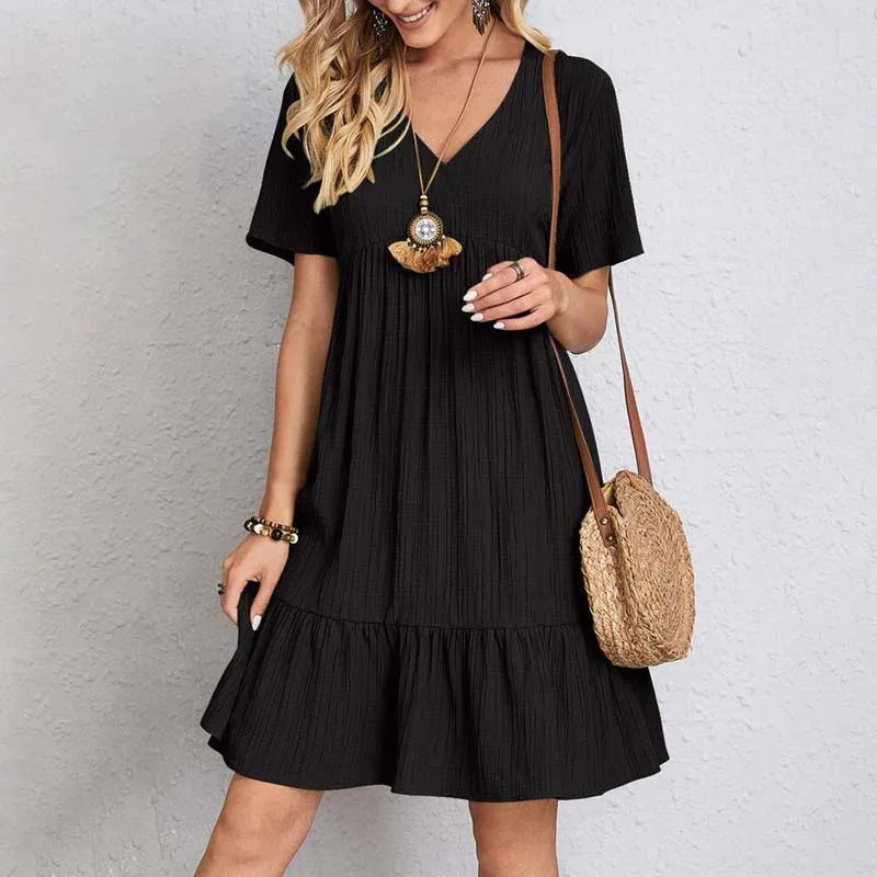 Sophie - Casual V-hals Mini Jurk