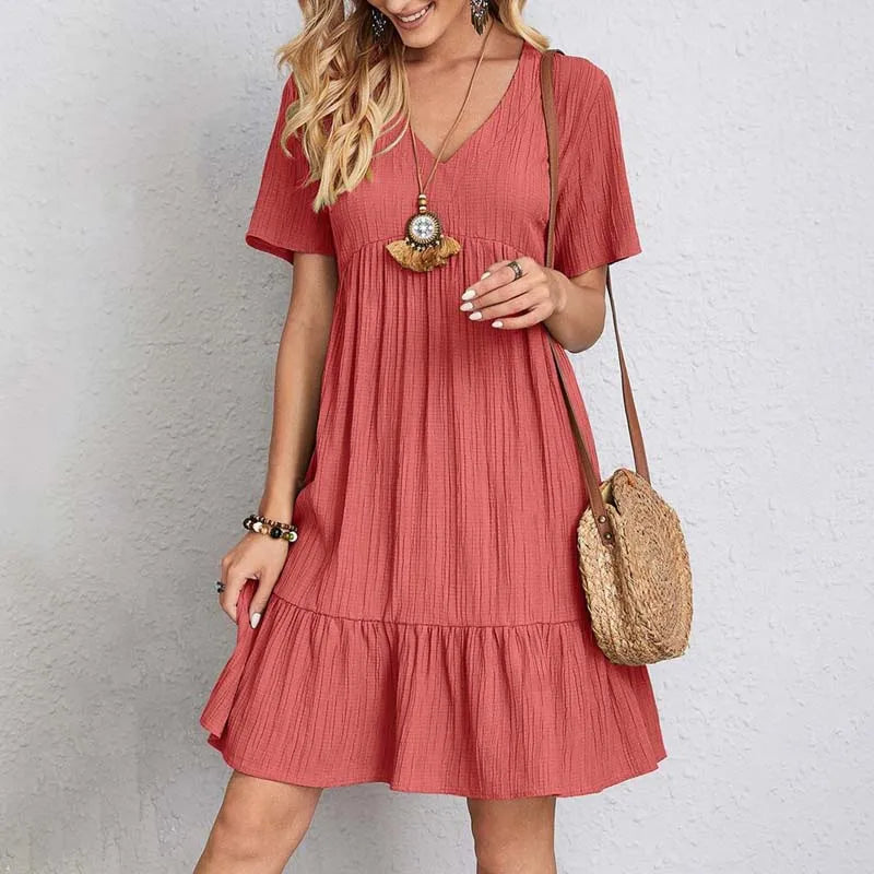 Sophie - Casual V-hals Mini Jurk