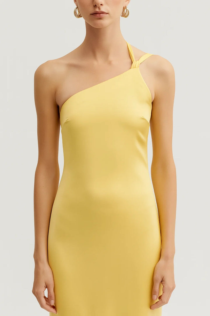 Dames One Shoulder Maxi Jurk Met Split
