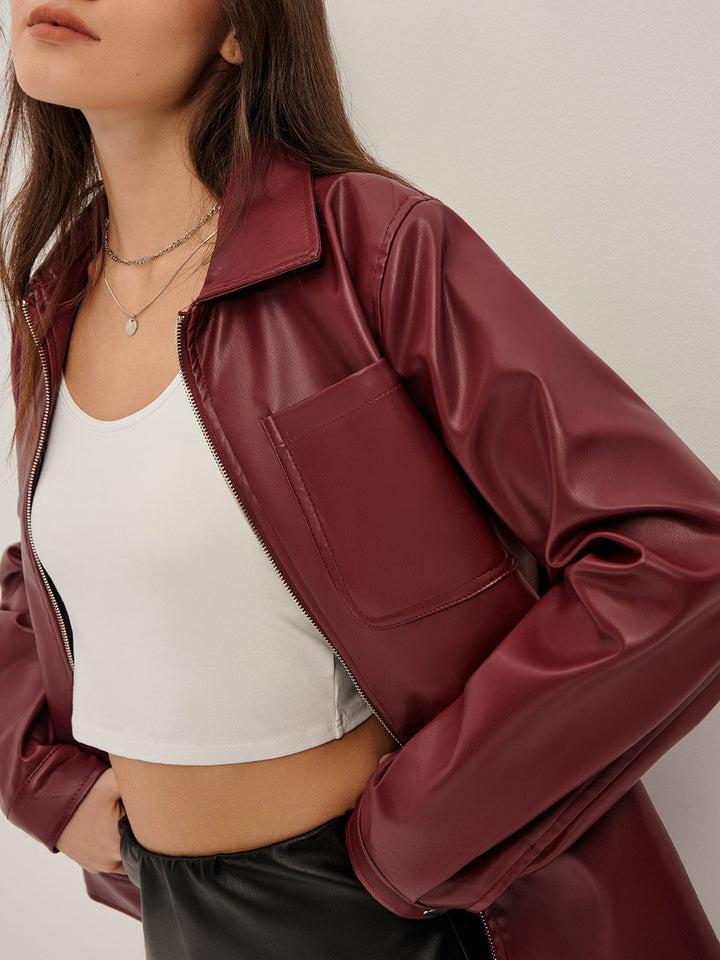 Anna | Elegante Kunstleder Blazer