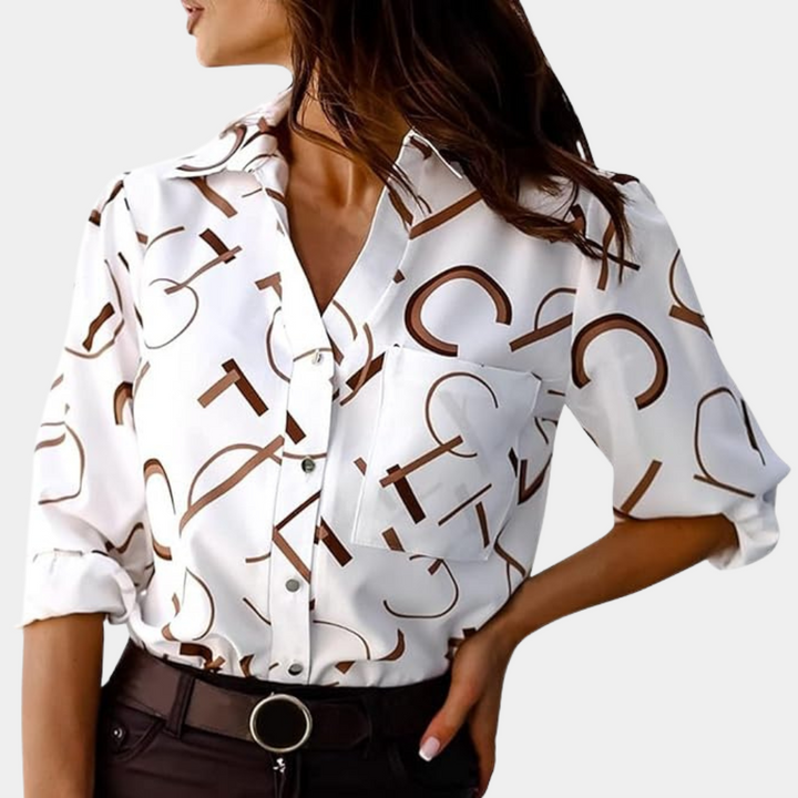 Alexandra™ Dames Blouse met Grafische Letters