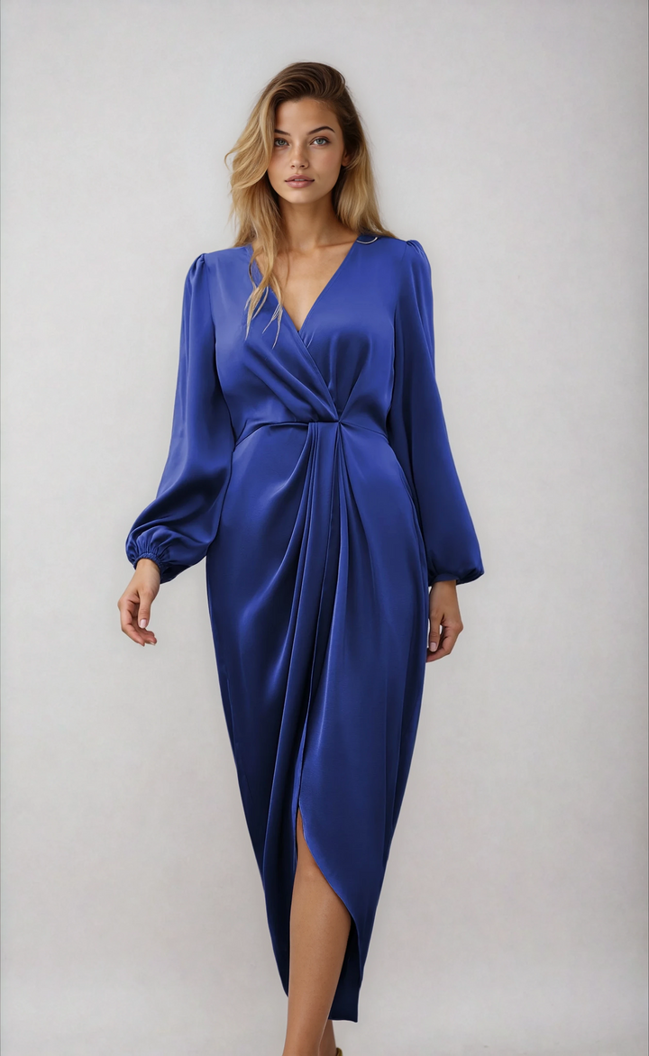 Diana | Wikkel Midi Jurk Dames - Elegante, Flatterend V-Halsontwerp