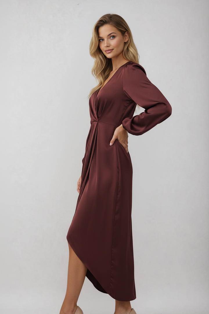 Diana | Wikkel Midi Jurk Dames - Elegante, Flatterend V-Halsontwerp