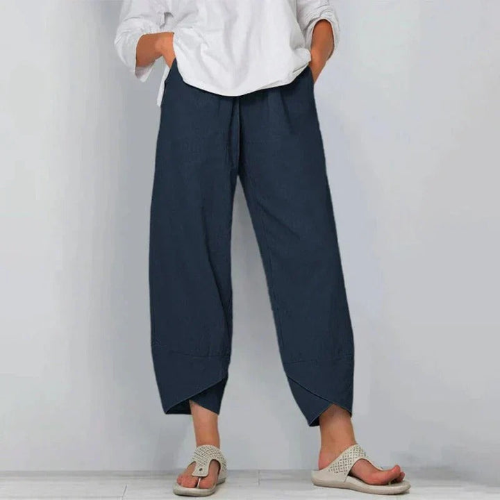 Abigail | Dames Wijde Pijpen Casual Cropped Broek