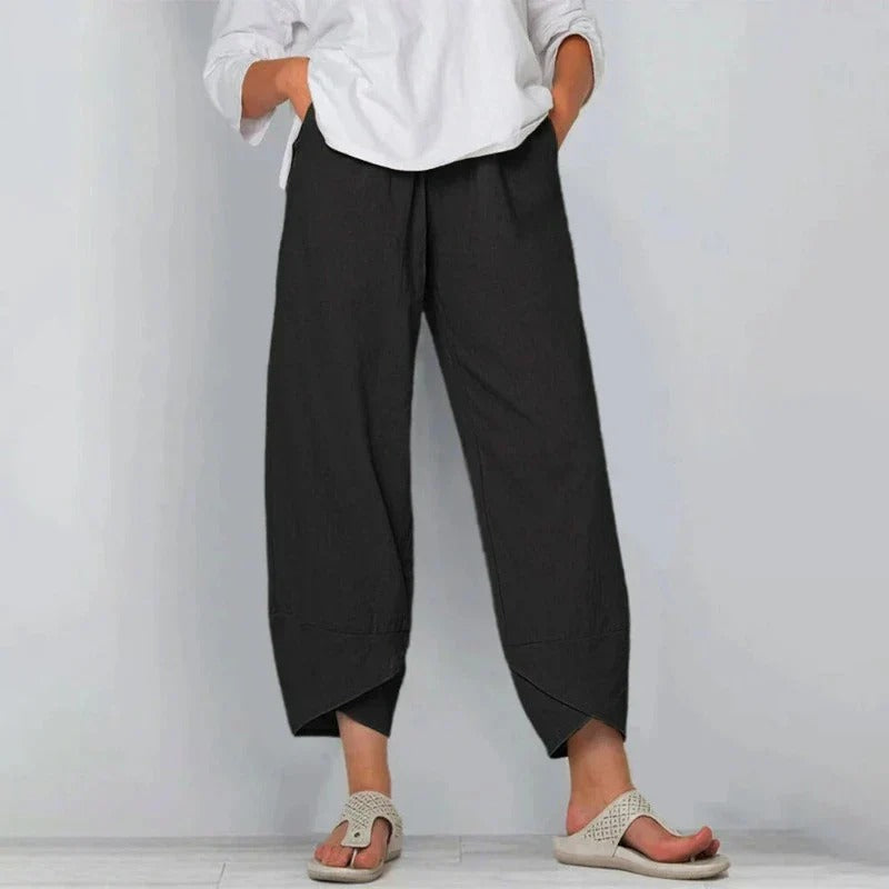 Abigail | Dames Wijde Pijpen Casual Cropped Broek