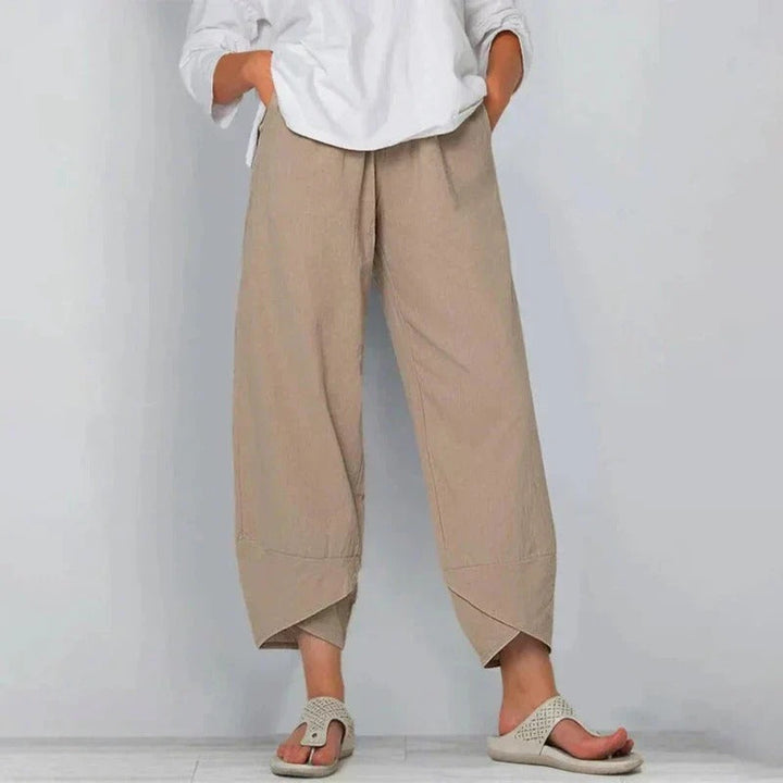 Abigail | Dames Wijde Pijpen Casual Cropped Broek