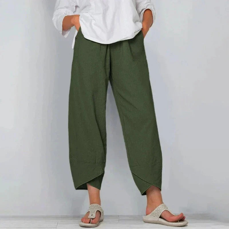 Abigail | Dames Wijde Pijpen Casual Cropped Broek
