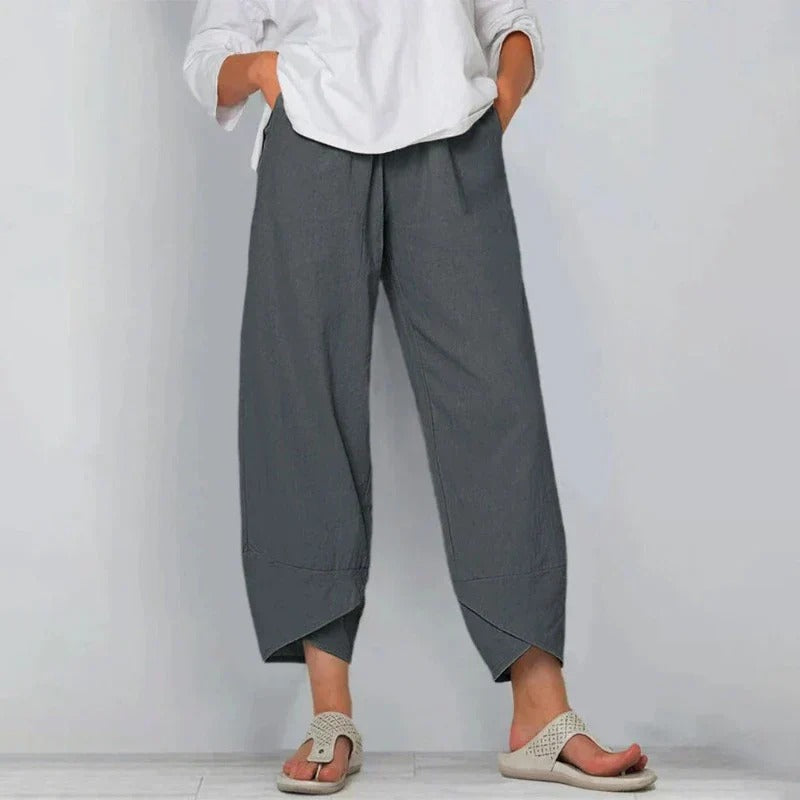 Abigail | Dames Wijde Pijpen Casual Cropped Broek