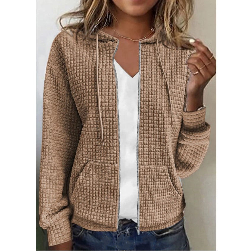 Capuchon Zip-Up Trui Met Zakken Voor Dames