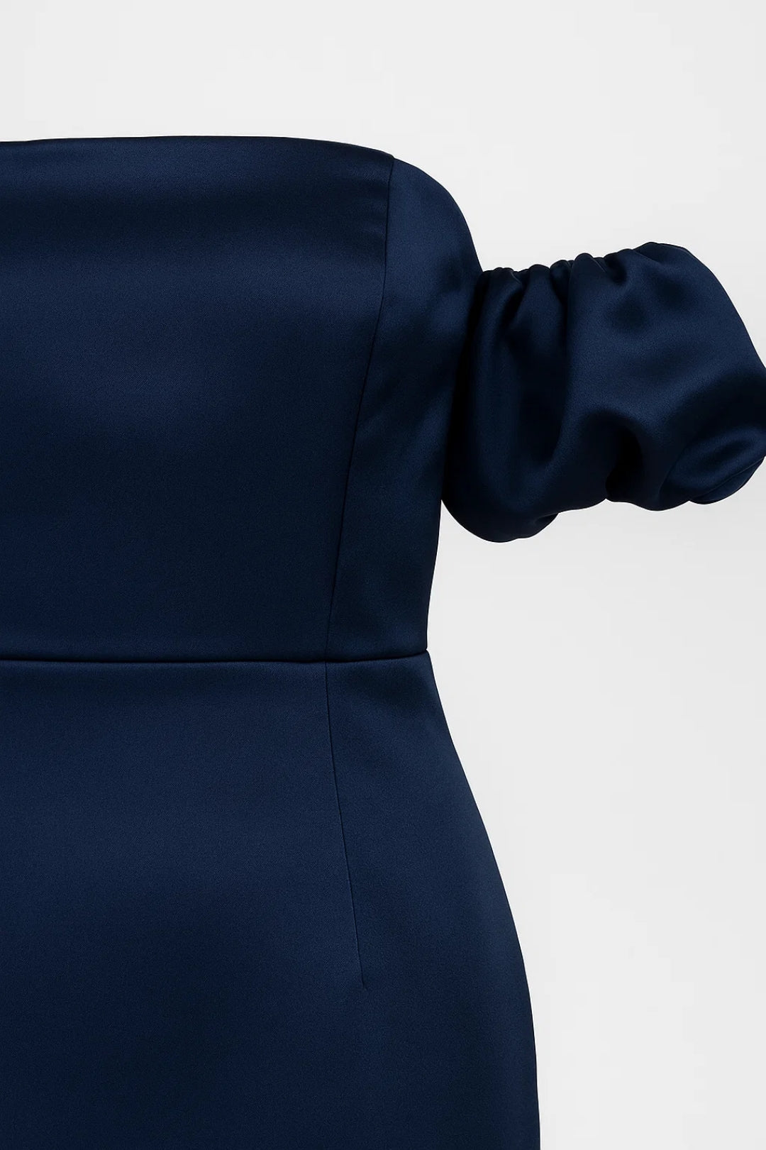 Donkerblauwe Off Shoulder Midi Jurk