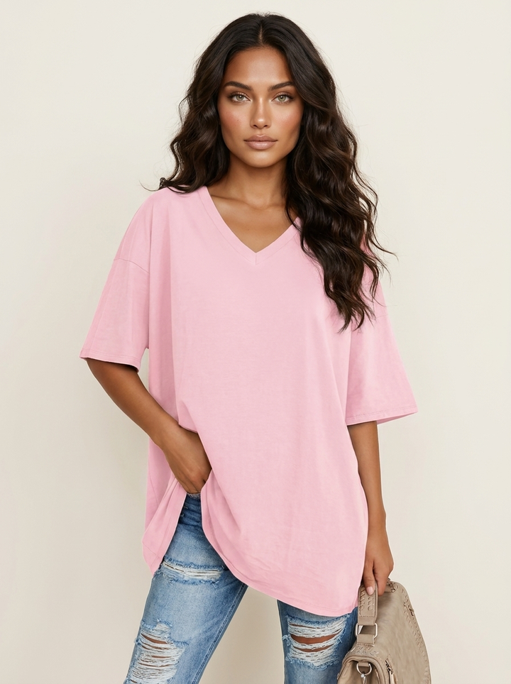 Oversized dames T-shirt met V-hals - Luna
