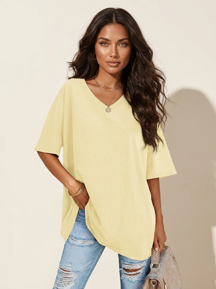 Oversized dames T-shirt met V-hals - Luna