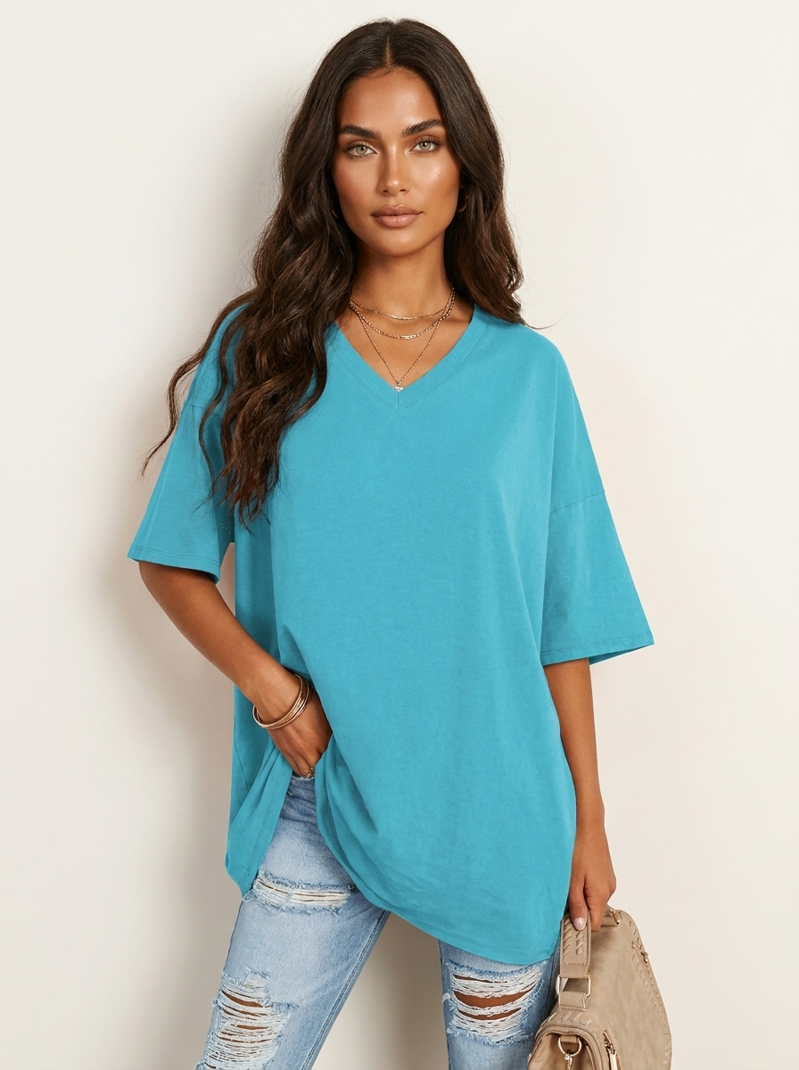 Oversized dames T-shirt met V-hals - Luna
