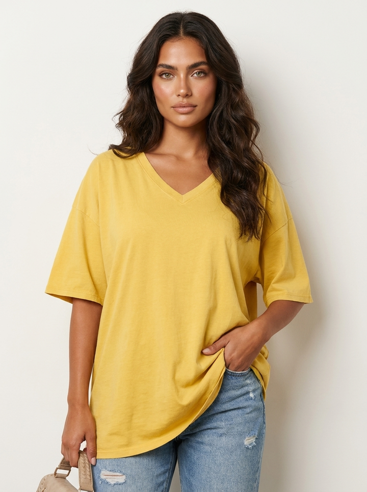 Oversized dames T-shirt met V-hals - Luna