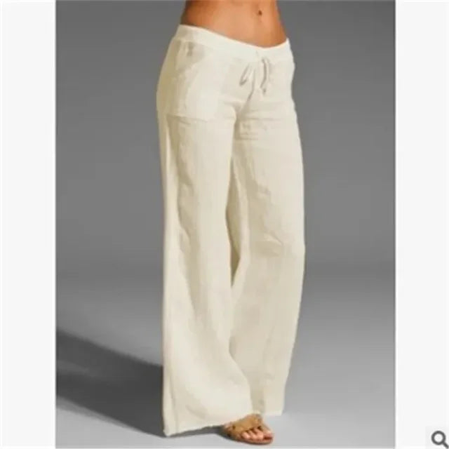 Wijde Linnen Broek voor Dames