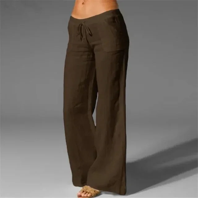 Wijde Linnen Broek voor Dames