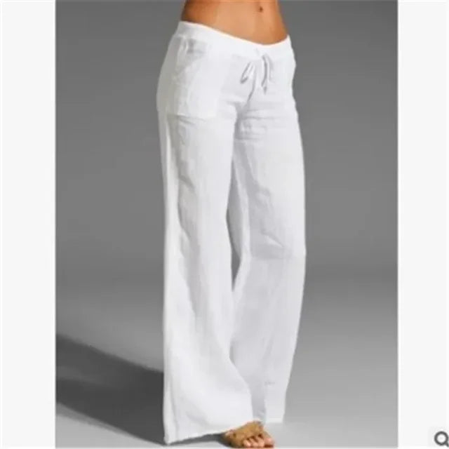 Wijde Linnen Broek voor Dames