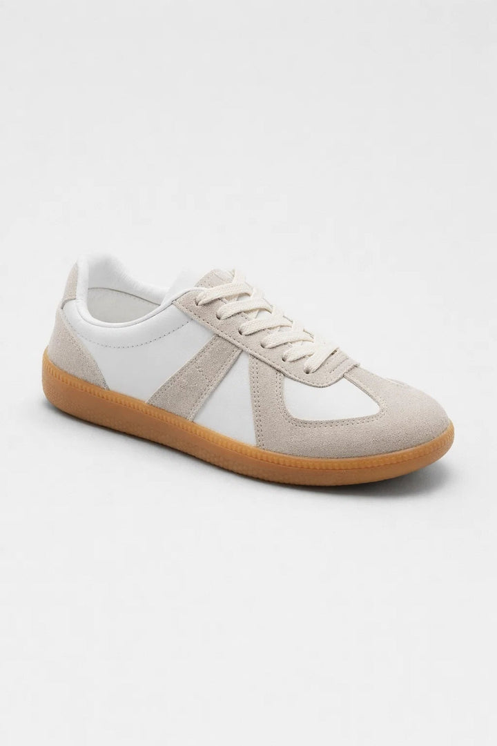 Retro Sneakers met Suède Details en Comfortzool