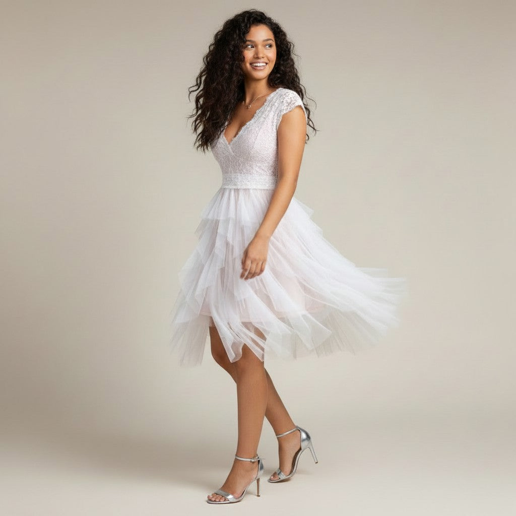 Nina | Mini Cocktail Jurk met Ruches