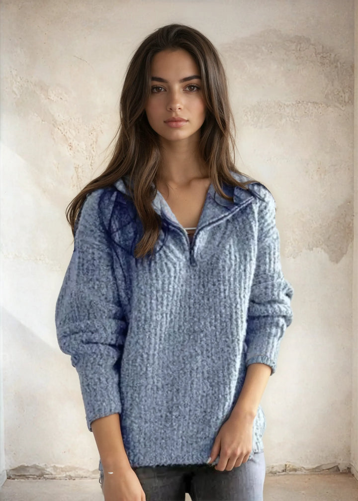 Adrianna™ Chique Half-Zip Trui Vrouw
