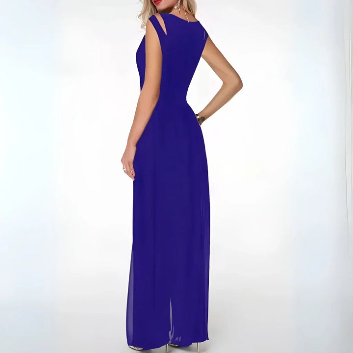 Dames Zomer Jumpsuit met Zonder Mouwen en Sheer Overlay