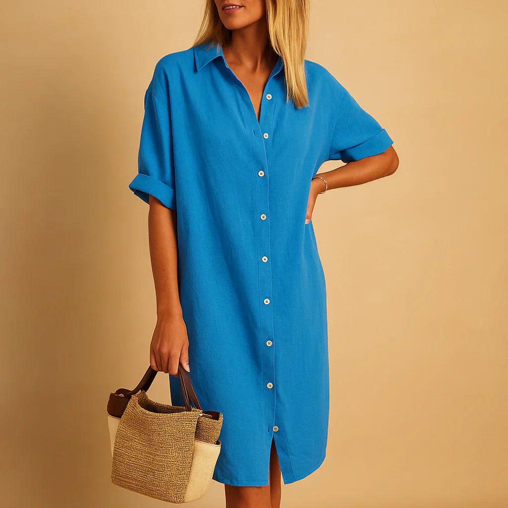 Relaxed Fit Overhemdjurk met Knoopjes