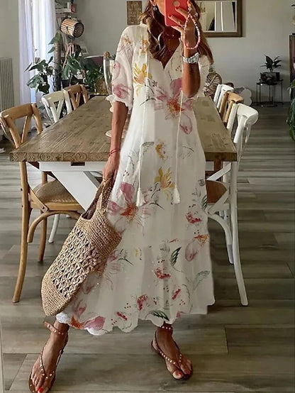 Boho V-hals Zomerjurk voor Dames