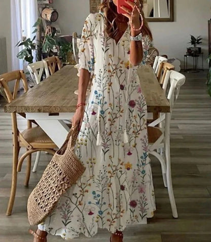 Boho V-hals Zomerjurk voor Dames