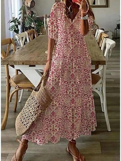 Boho V-hals Zomerjurk voor Dames