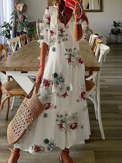 Boho V-hals Zomerjurk voor Dames